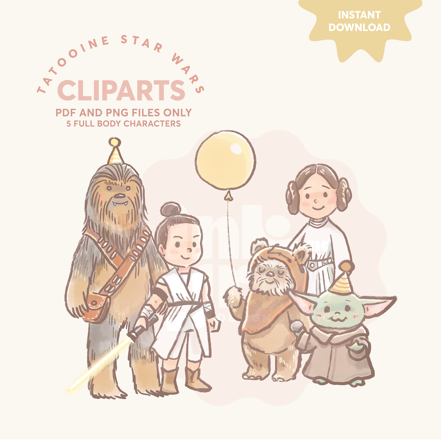 Tatooine Star Wars Birthday Party Digital Bundle - PINK AND PURPLE