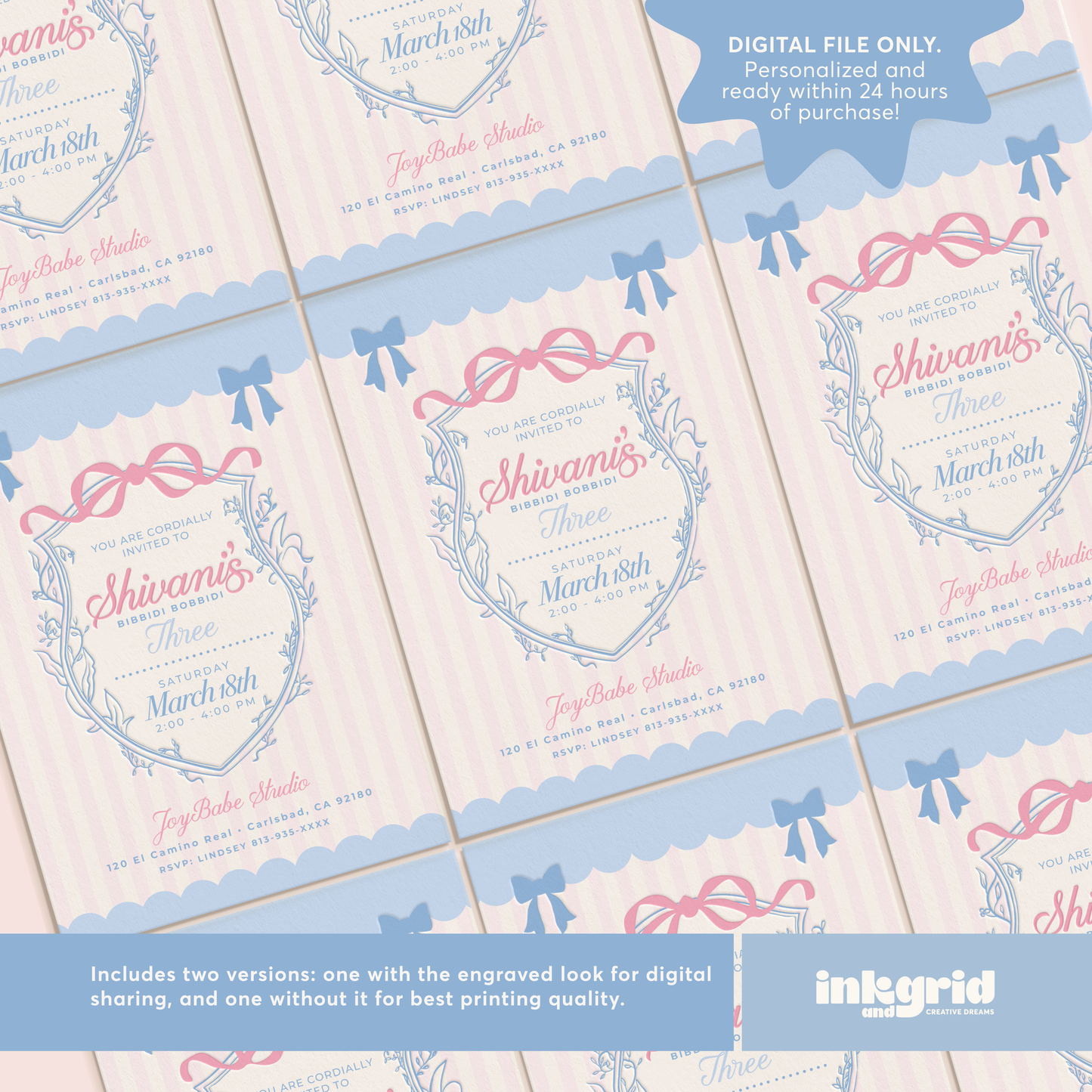 Princess Birthday Invitation | Fairy Tale Invite | Girls Birthday Party Invite | Royal Princess Theme | Digital Invitation Personalized