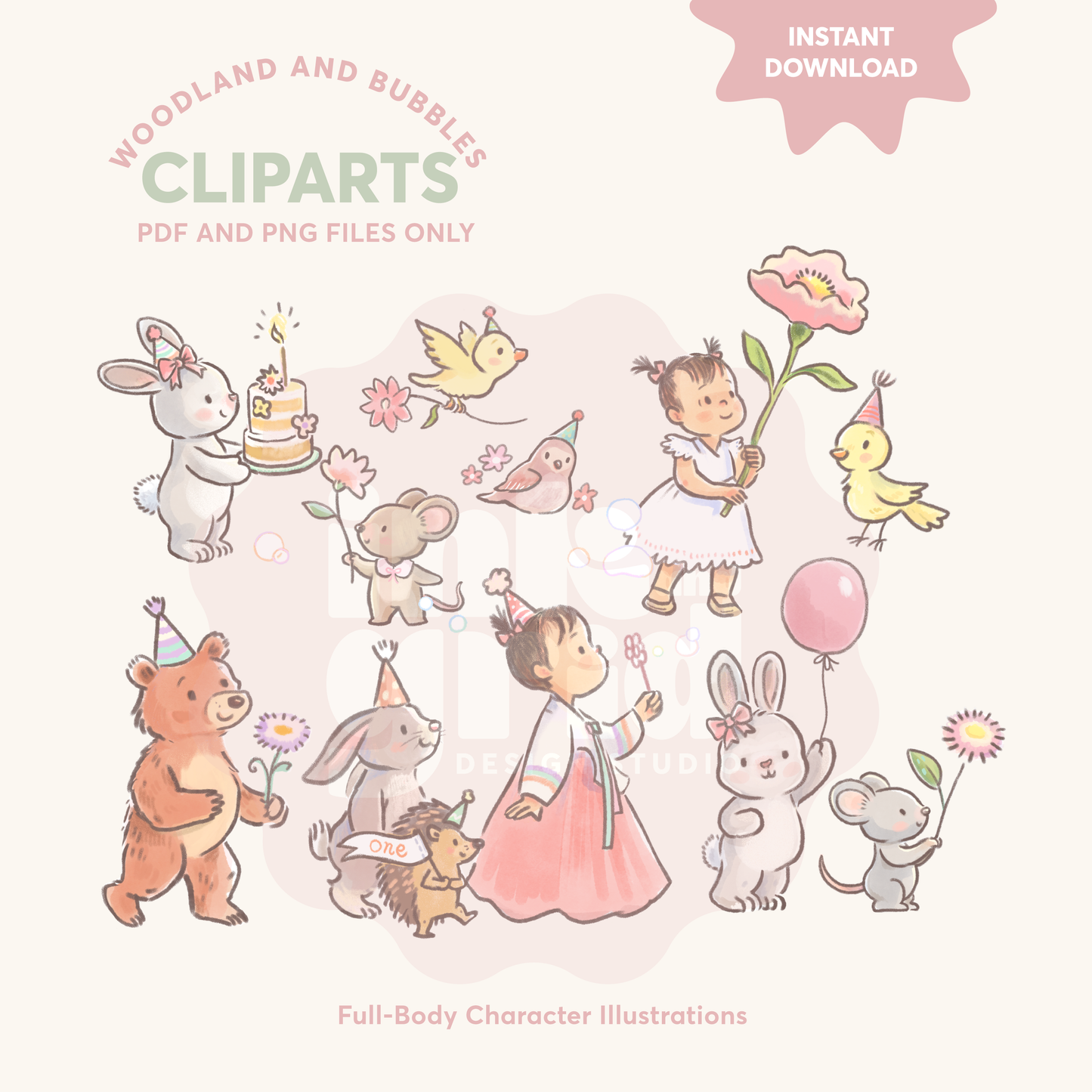 Woodland Animal Clipart | Forest Animal PNG Bundle | Watercolor Woodland Clipart | Personal Use Only | Digital Download