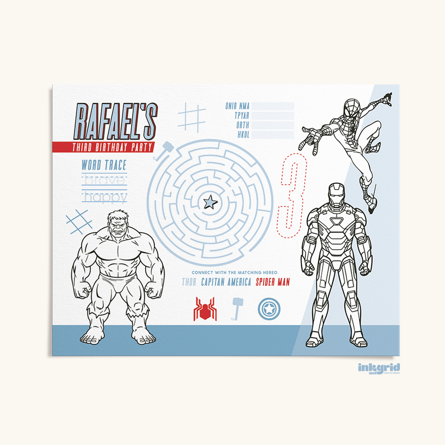 Super Fun Hero Activity Placemat