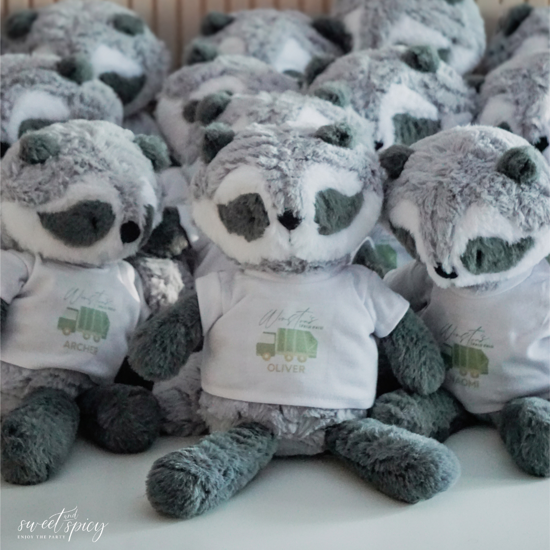 Raccoons & Garbage Trucks – Digital Birthday Invitation