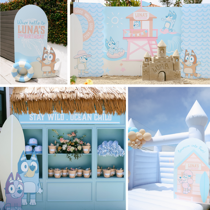 Bluey Surf Party Digital Invitation