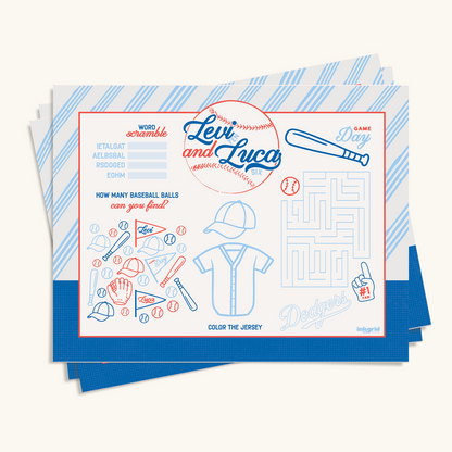 Baseball Party – Activity Placemat