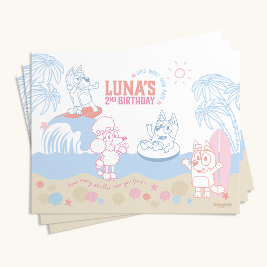 Bluey Surf - Activity Placemat