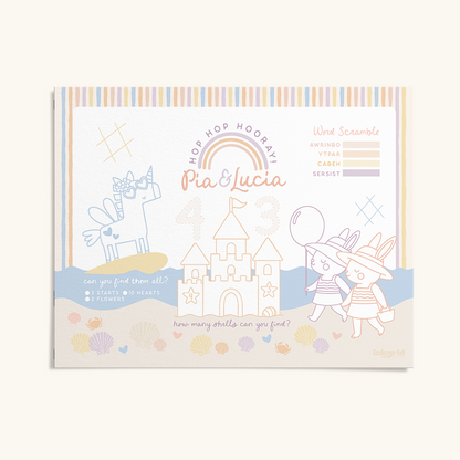 Bunnies, Rainbows & Beach Vibes - Activity Placemats