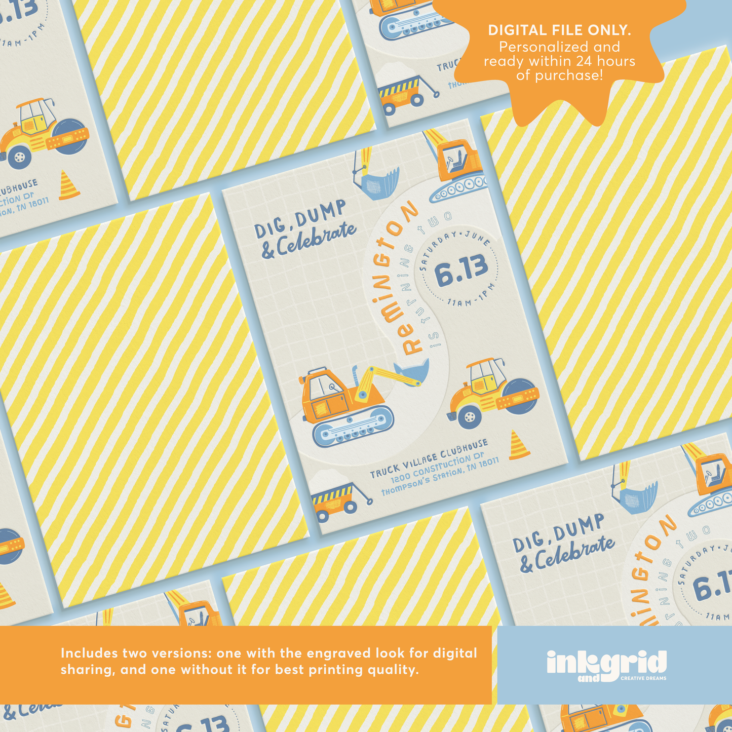 Dig, Dump & Celebrate! Party Invitation