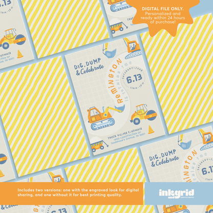 Dig, Dump & Celebrate! Party Invitation