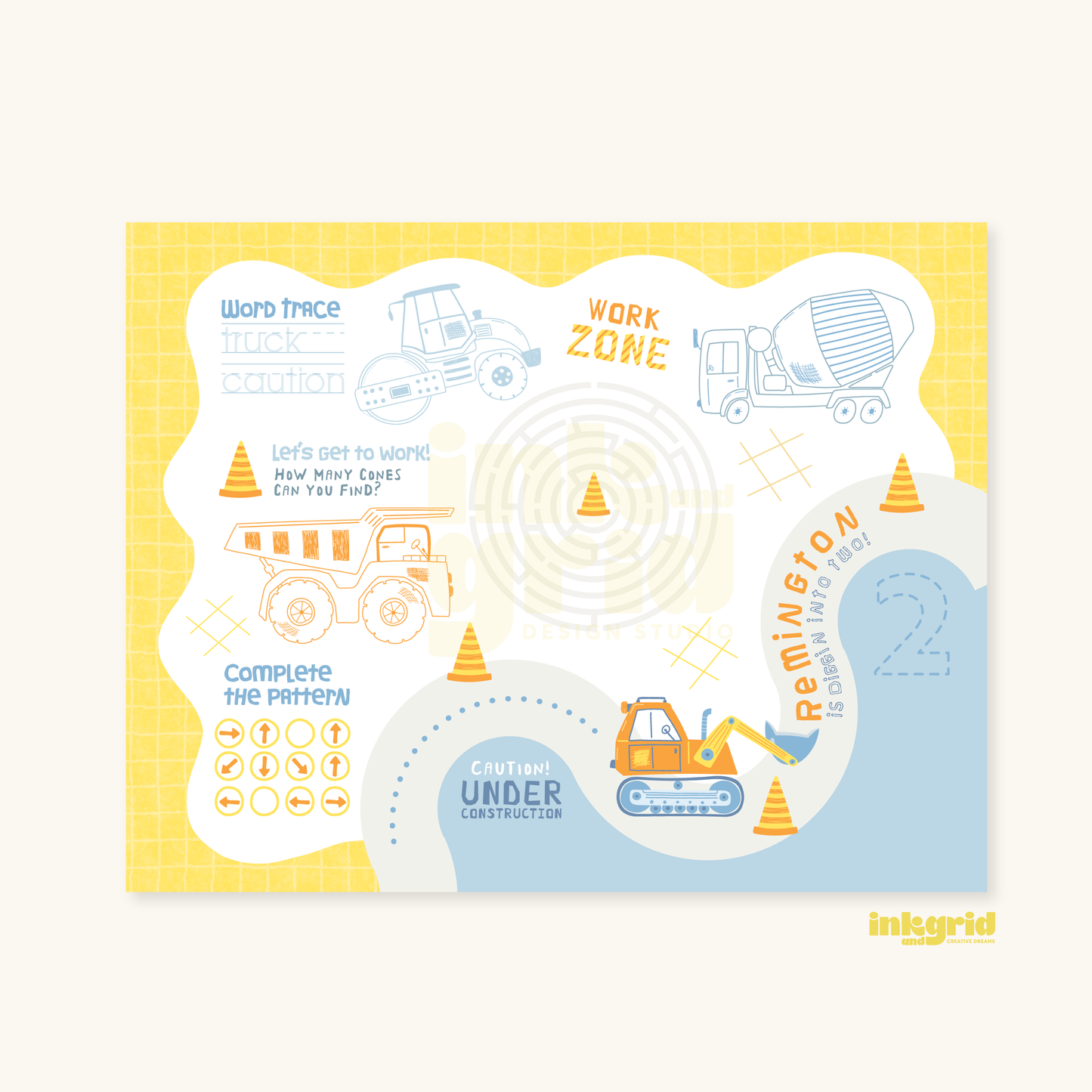Dig, Dump & Celebrate! Activity Placemat