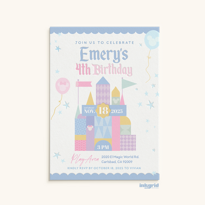 Disneyland-Inspired Birthday Invitation