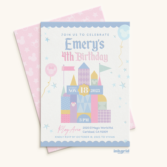 Disneyland-Inspired Birthday Invitation