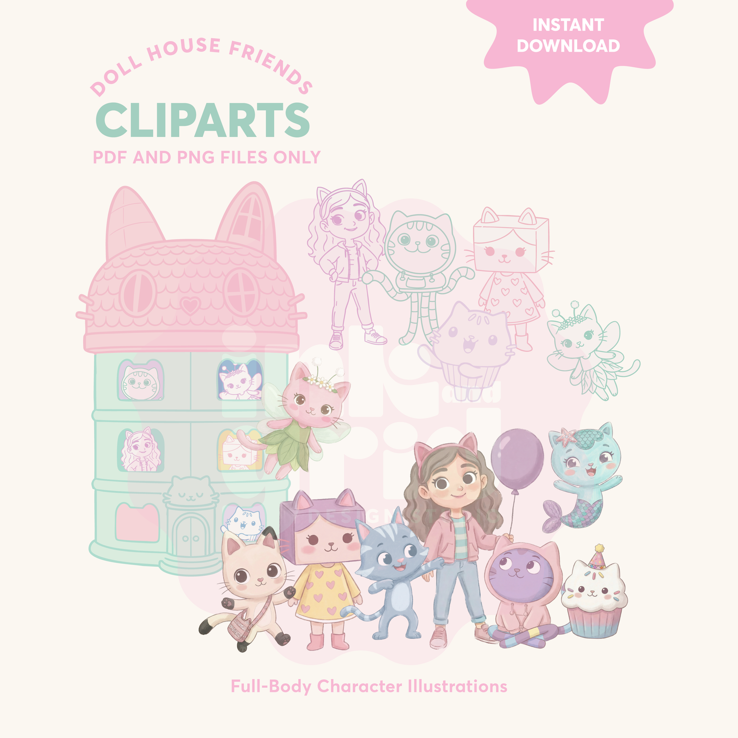 Doll House Cliparts - Illustrations