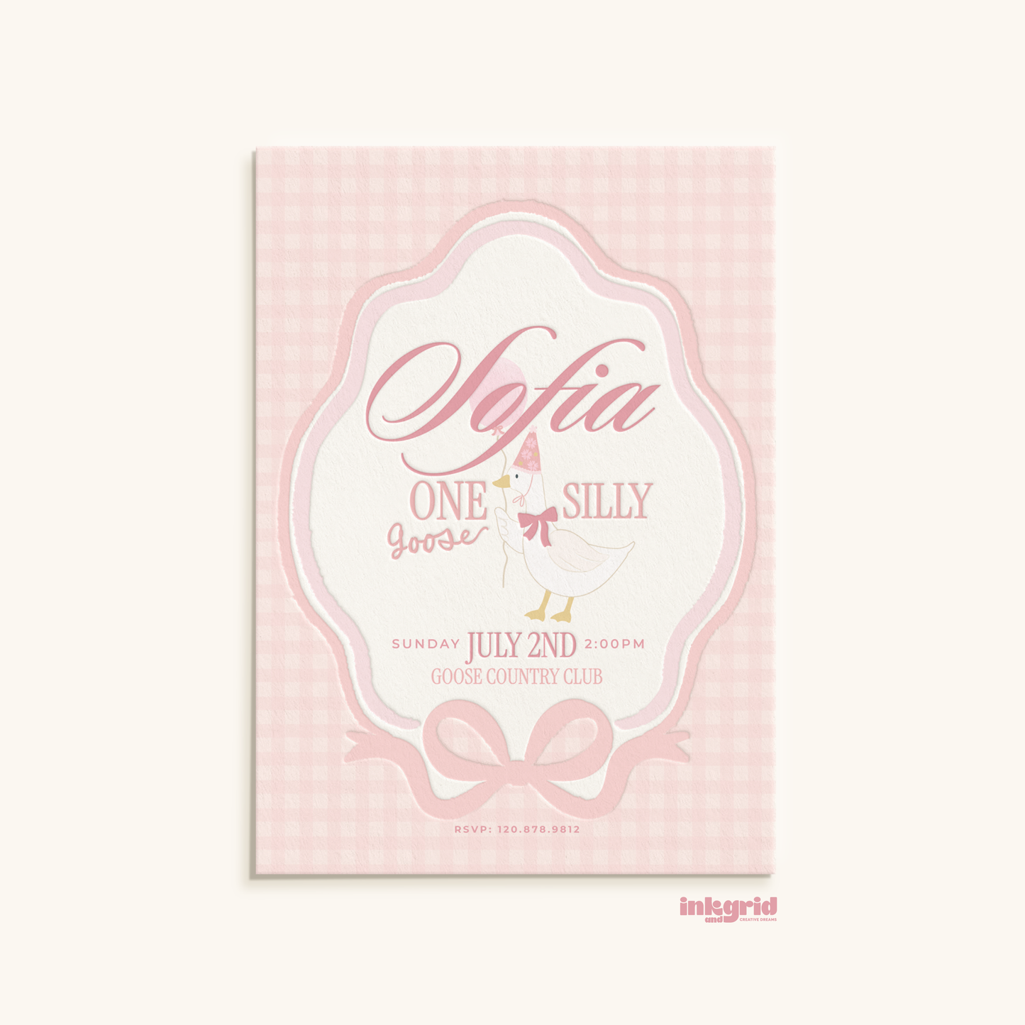One Silly Goose Birthday Invitation | Goose 1st Birthday Invite