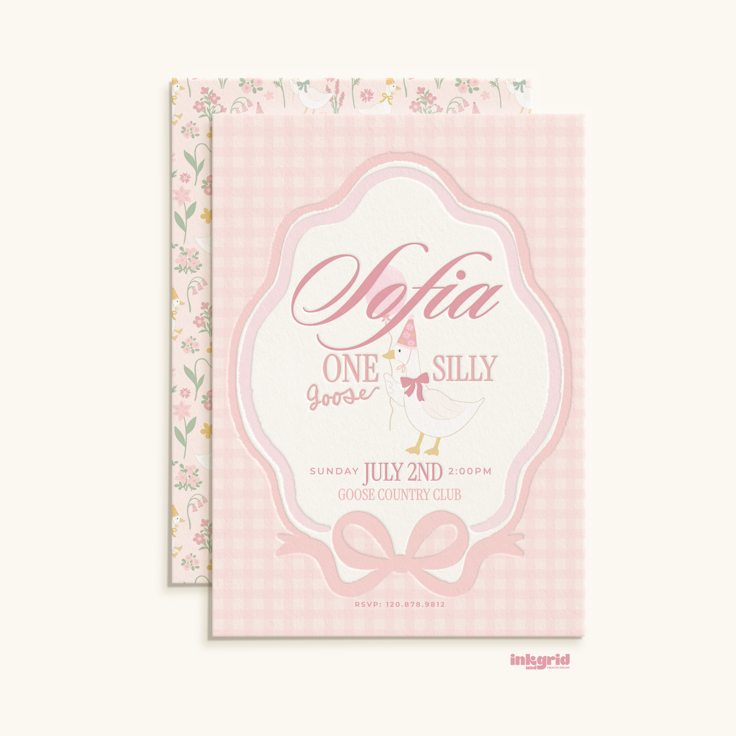 One Silly Goose Birthday Invitation | Goose 1st Birthday Invite