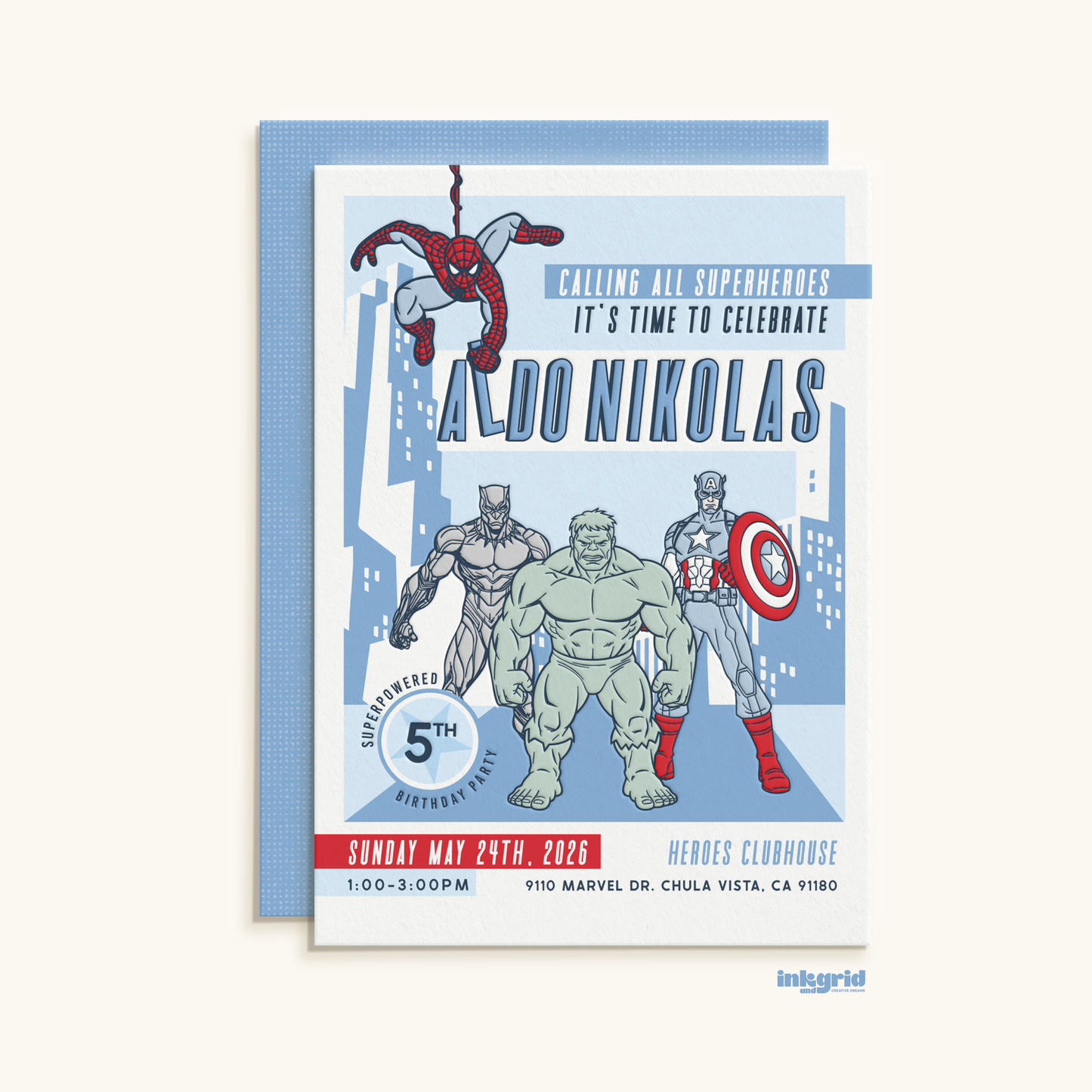 Superhero Birthday Party Invitation