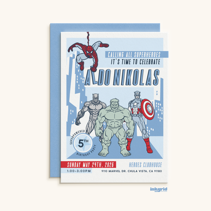 Superhero Birthday Party Invitation