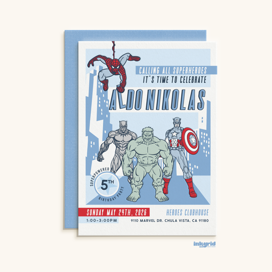 Superhero Birthday Party Invitation