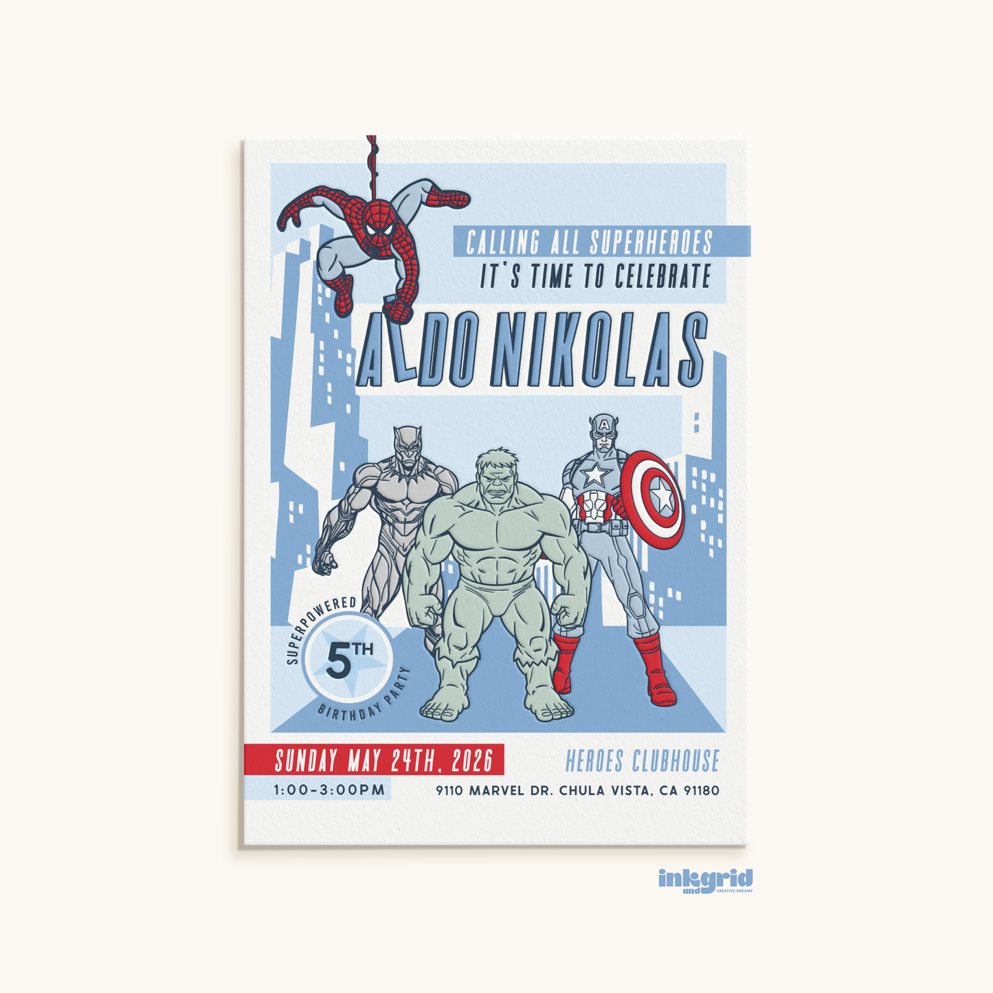 Superhero Birthday Party Invitation