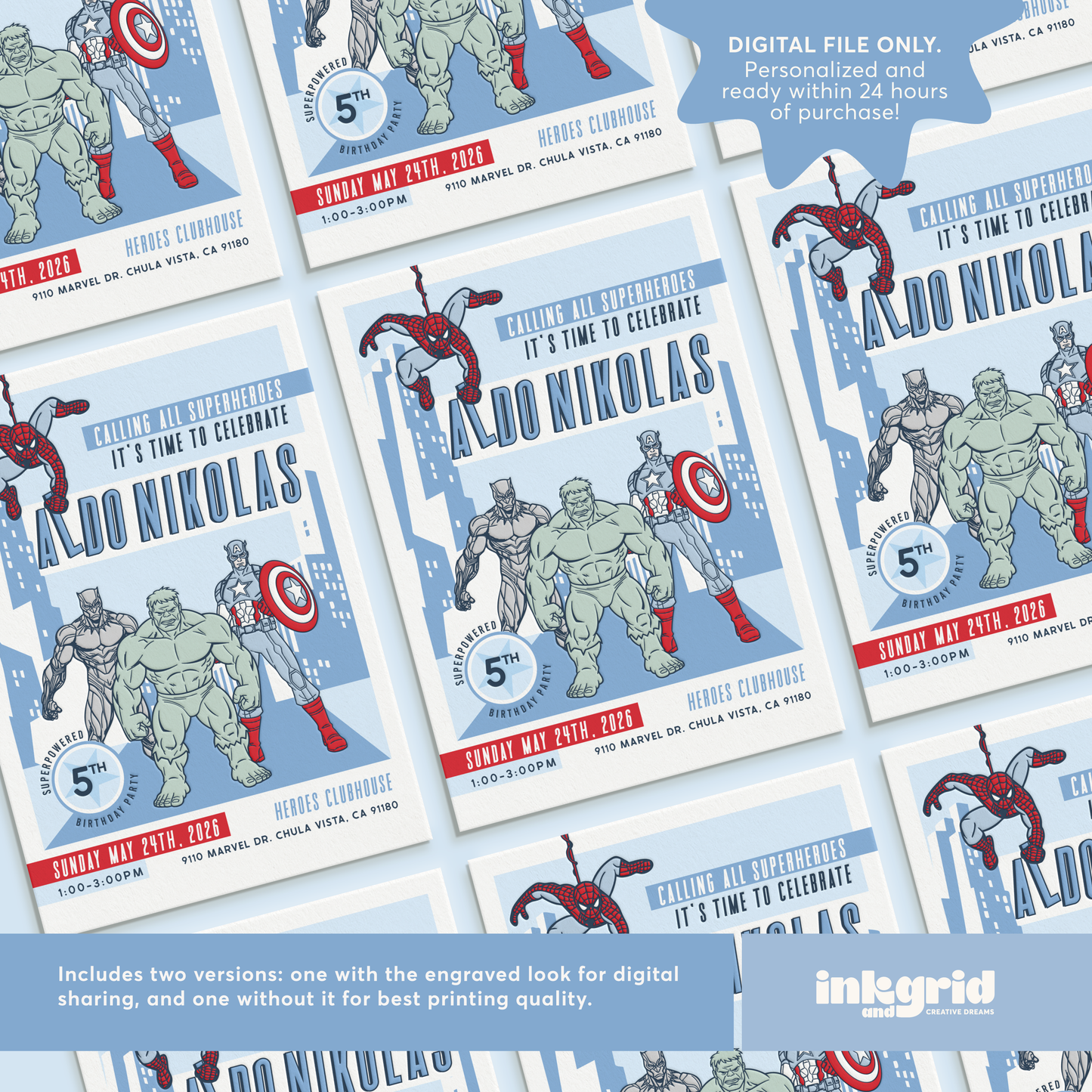 Superhero Birthday Party Invitation