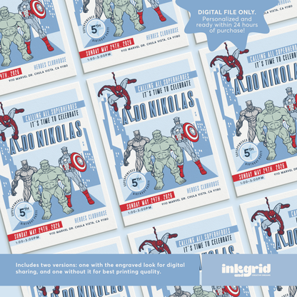 Superhero Birthday Party Invitation