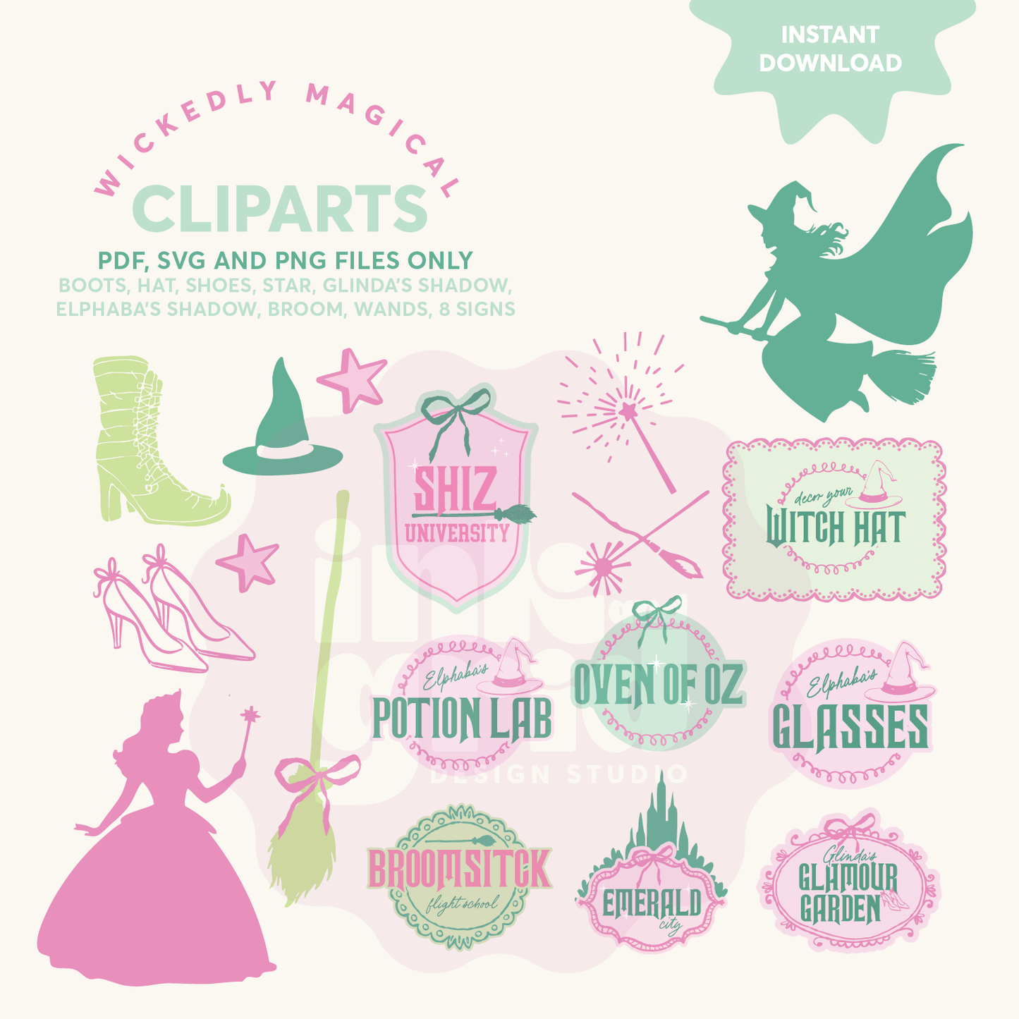 Wickedly Magical Birthday – Cliparts - Instant Download