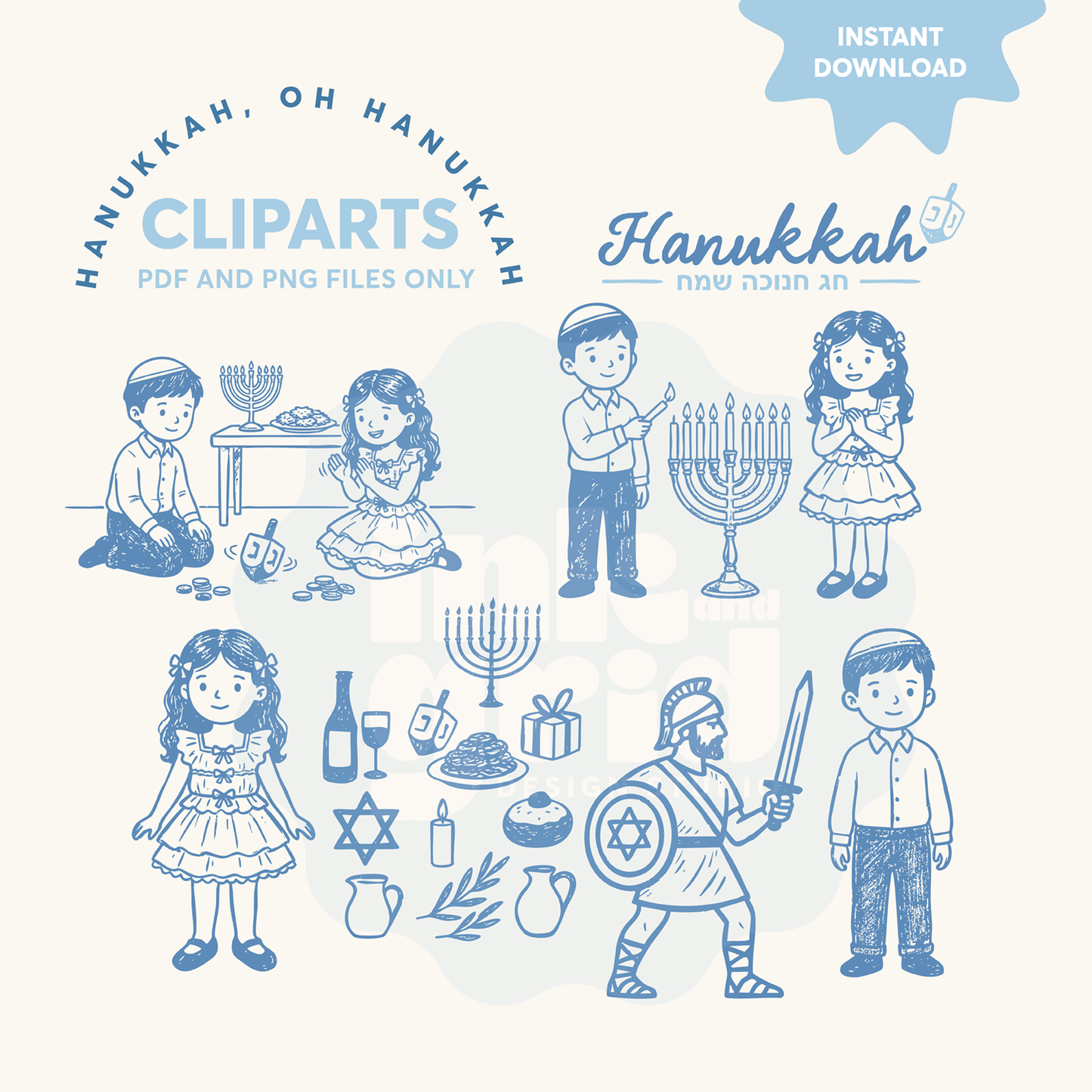 Hanukkah Clipart Set – Instant Download