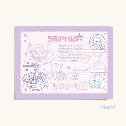 K-Pop Inspired Party Activity Placemat | Korean Pop Birthday Coloring Sheet | Music Party Kids Activity | Printable Party Table Mat