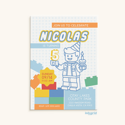 Building Blocks Birthday Party – Digital Invitation