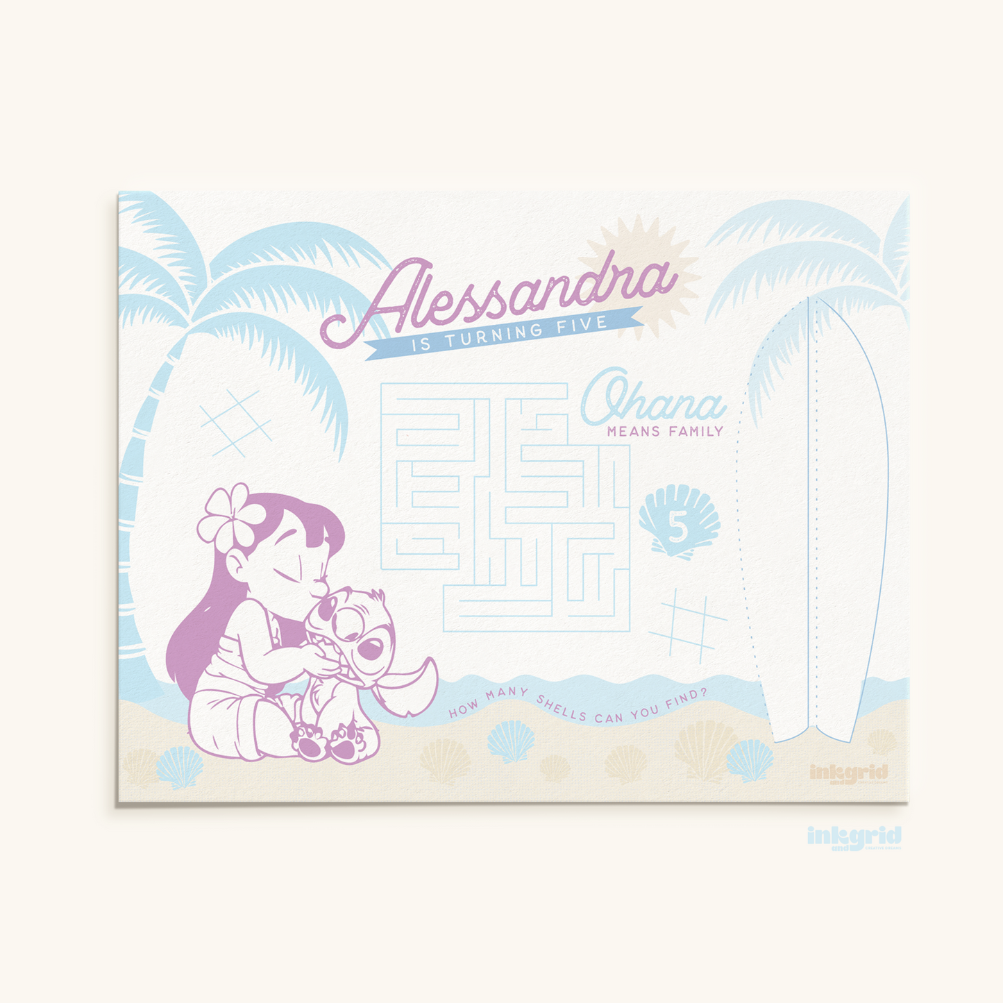 Tropical Ohana Birthday – Activity Placemat