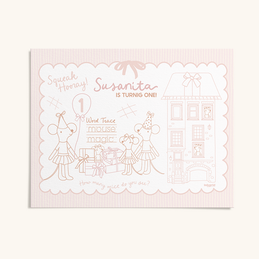 Little Mouse Party - Activity Placemat