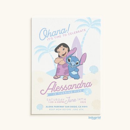 Tropical Ohana Birthday – Digital Invitation