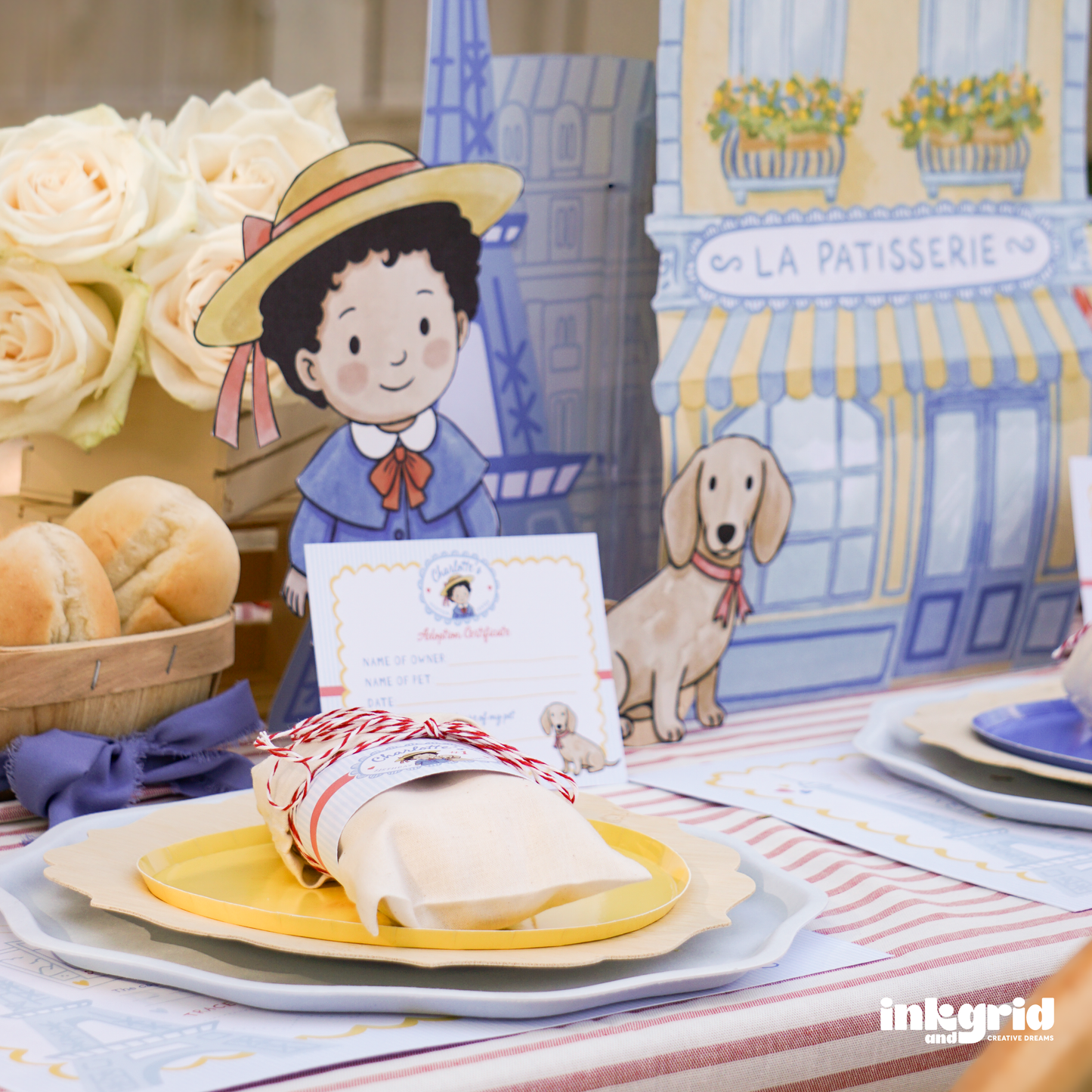Madeline Inspired Birthday Placemat | French Girl Puppy | Coloring Placemat | Parisian Kids Party Activity Sheet