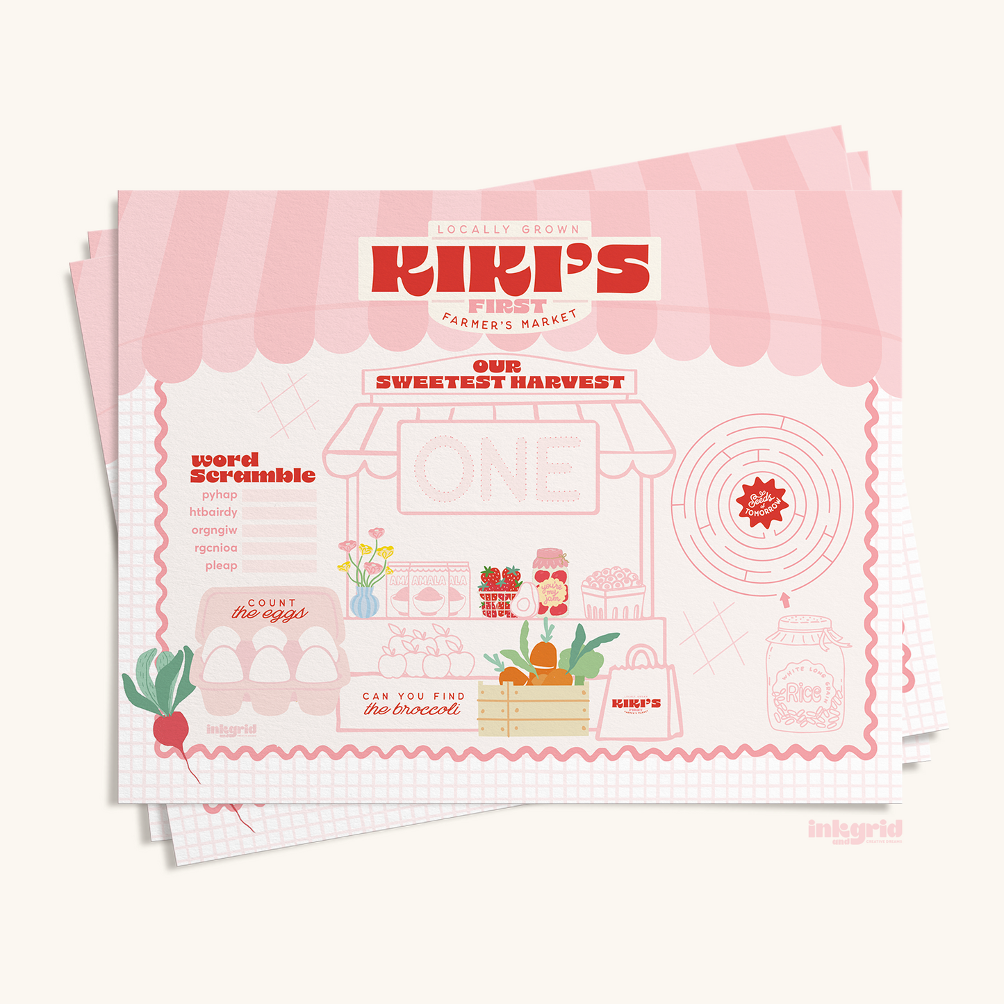 Farmers Market Trader Joe’s Placemats