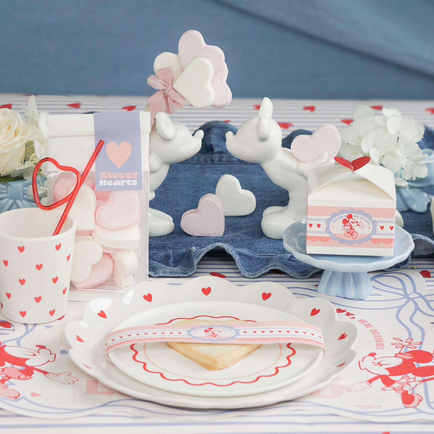 Valentine Sweethearts Printable Party Bundle | Placemat, Stickers, Pattern & Water Bottle Wrapper