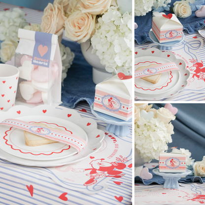 Valentine Sweethearts Printable Party Bundle | Placemat, Stickers, Pattern & Water Bottle Wrapper