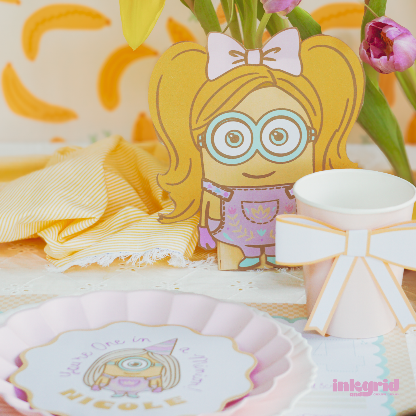 Minians Birthday Invitation | Aesthetic and Modern Kids Party Invite