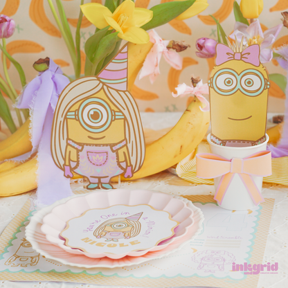 Minians Cliparts | Pastel Cartoon Character PNGs | Cute Yellow Character Illustrations | Instant Download