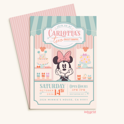 Two Sweet Candy Shop Birthday Party Bundle | Invitation, Activities & Printables