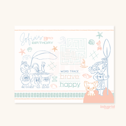Moana Island Adventure Birthday | Tropical Ocean | Placemats
