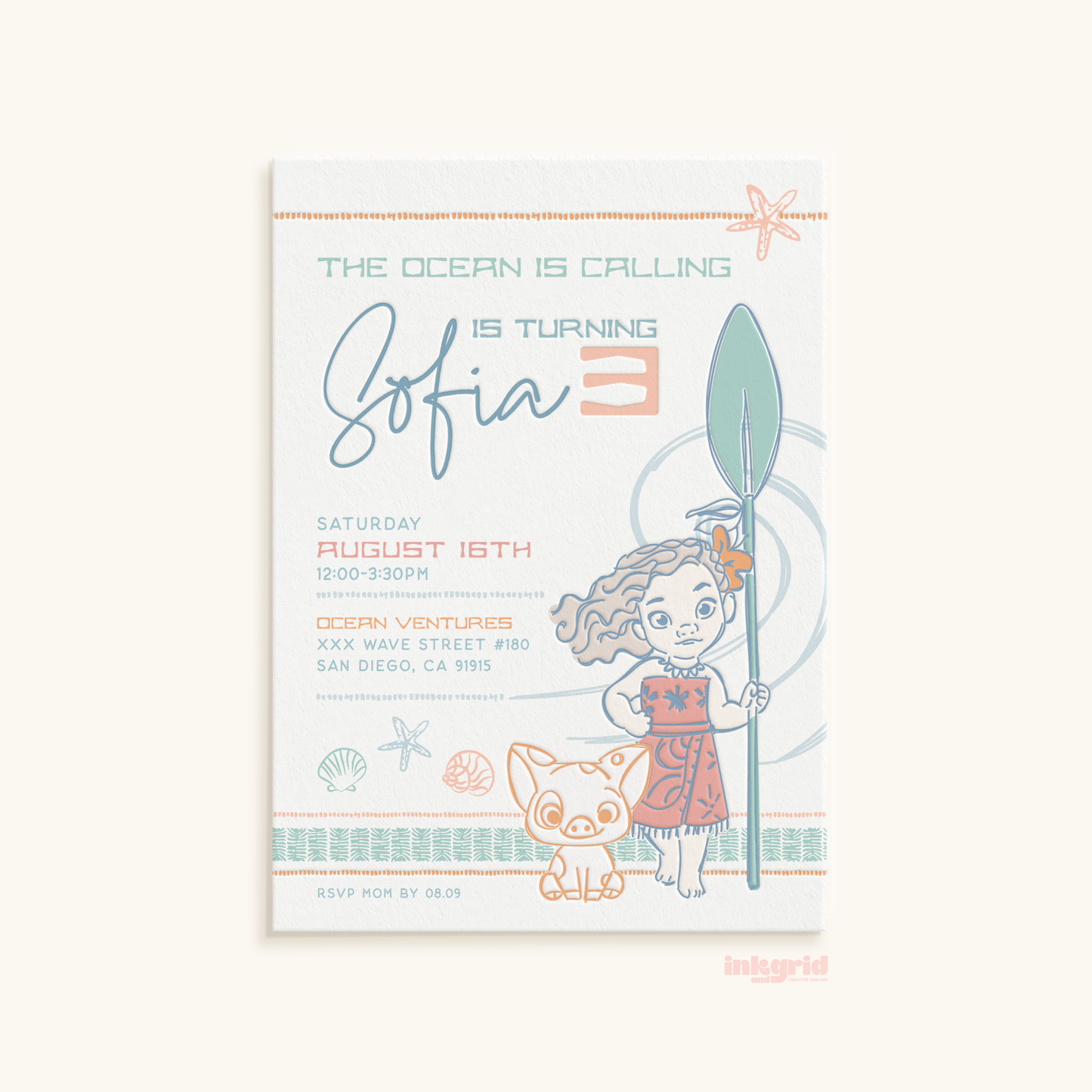 Moana Island Adventure Birthday | Tropical Ocean | Digital Invitation