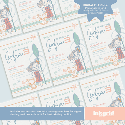 Moana Island Adventure Birthday | Tropical Ocean | Digital Invitation