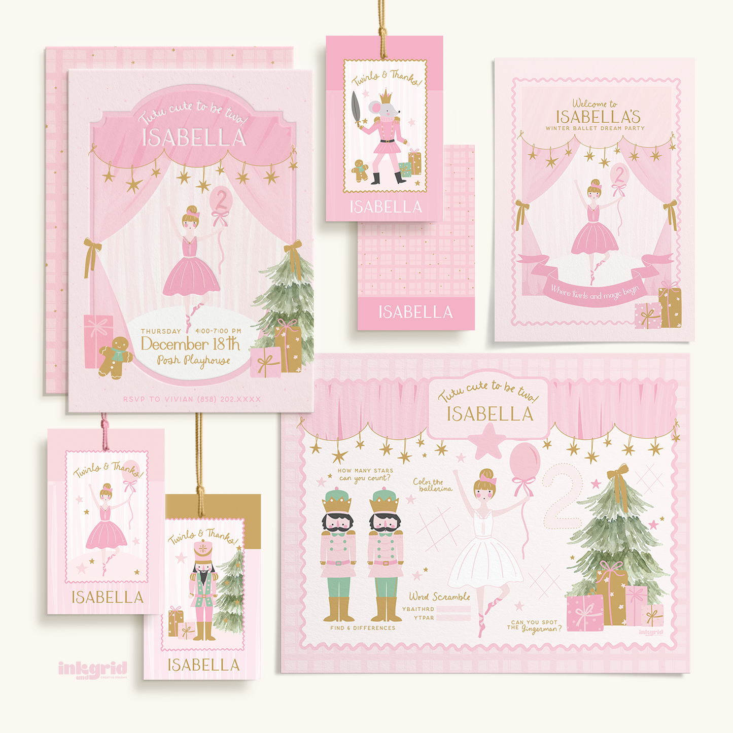 Nutcracker Ballerina Party Bundle – Complete Printable Birthday Decor Set