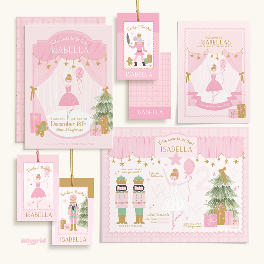 Nutcracker Ballerina Party Bundle – Complete Printable Birthday Decor Set