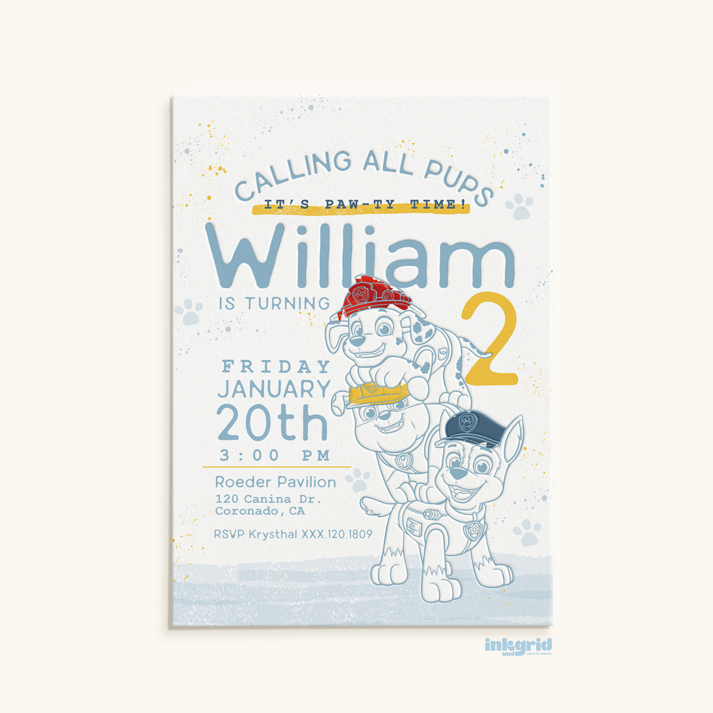 Paw-ty Time Pup Invitation