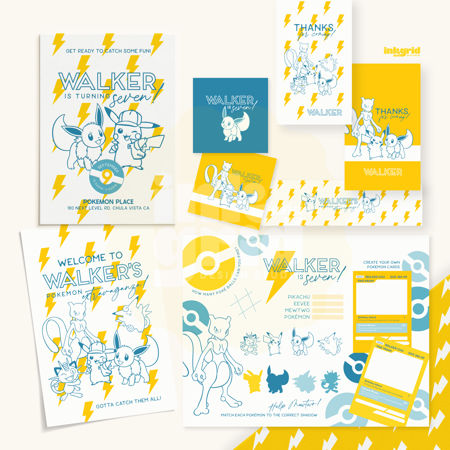 Catch & Battle Party | Poke Friends Birthday | Trainer Digital Party Bundle