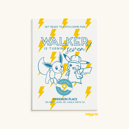 Catch & Battle Party | Poke Friends Birthday | Trainer Digital Invitation