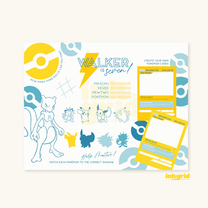 Catch & Battle Party | Poke Friends Birthday | Trainer Activity Placemat