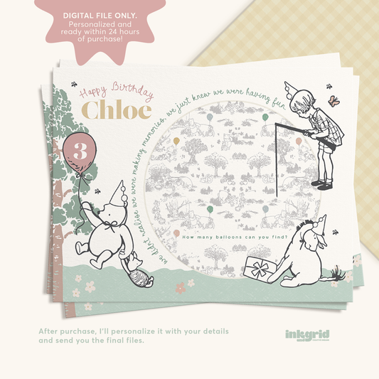 Storybook Bear Birthday | Activity Placemats