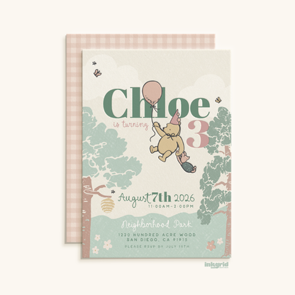 Storybook Bear Birthday | Digital Party Invitation