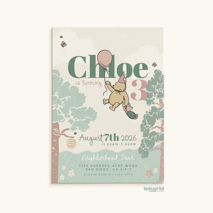 Storybook Bear Birthday | Digital Party Invitation