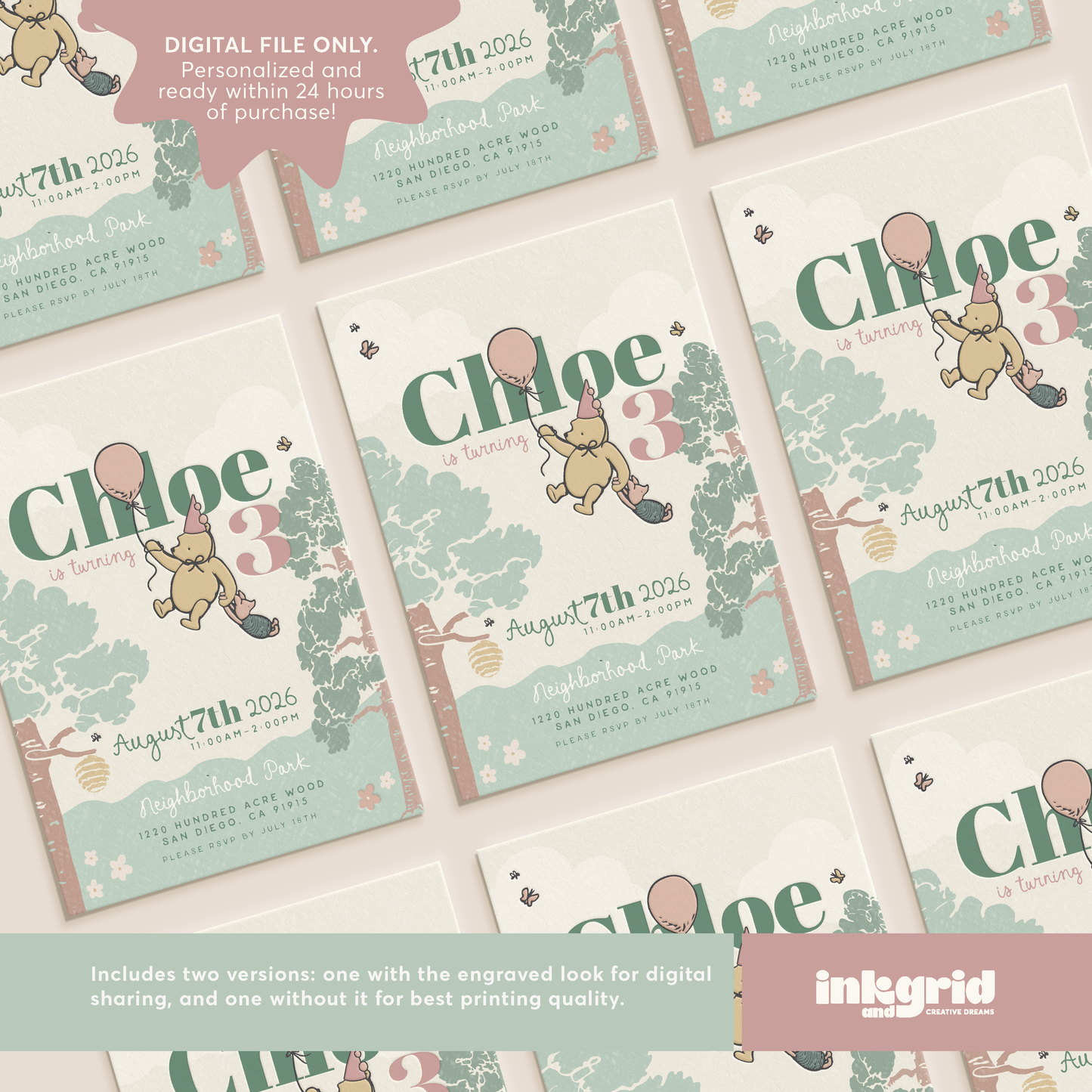 Storybook Bear Birthday | Digital Party Invitation